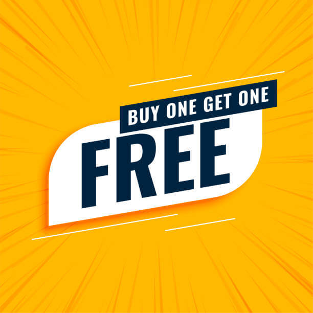 buy one get one free promotion banner