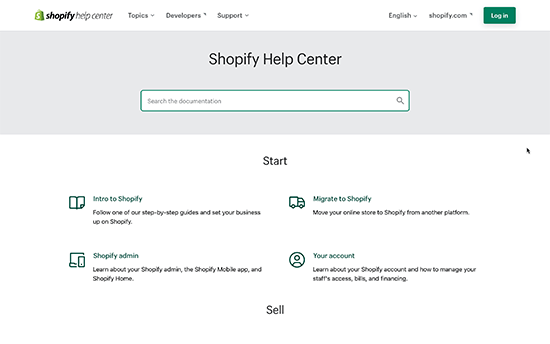 Shopify help center