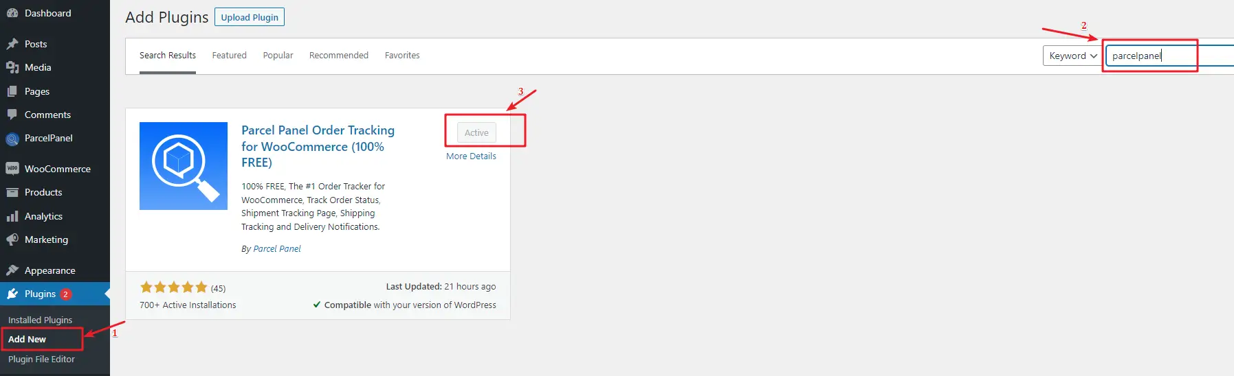 Add parcelpanel plugin in woocommerce