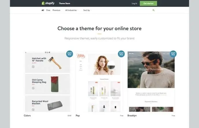 choose a themes for your online store